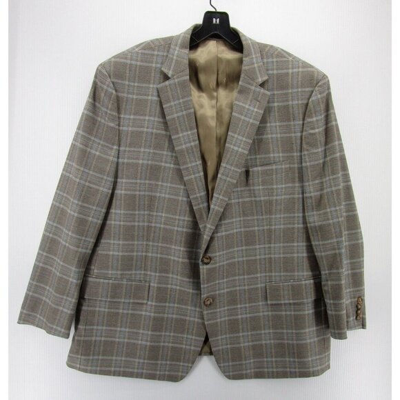 Lauren Ralph Lauren Label Blazer 50 Gray Jacket Sport Coat Plaid